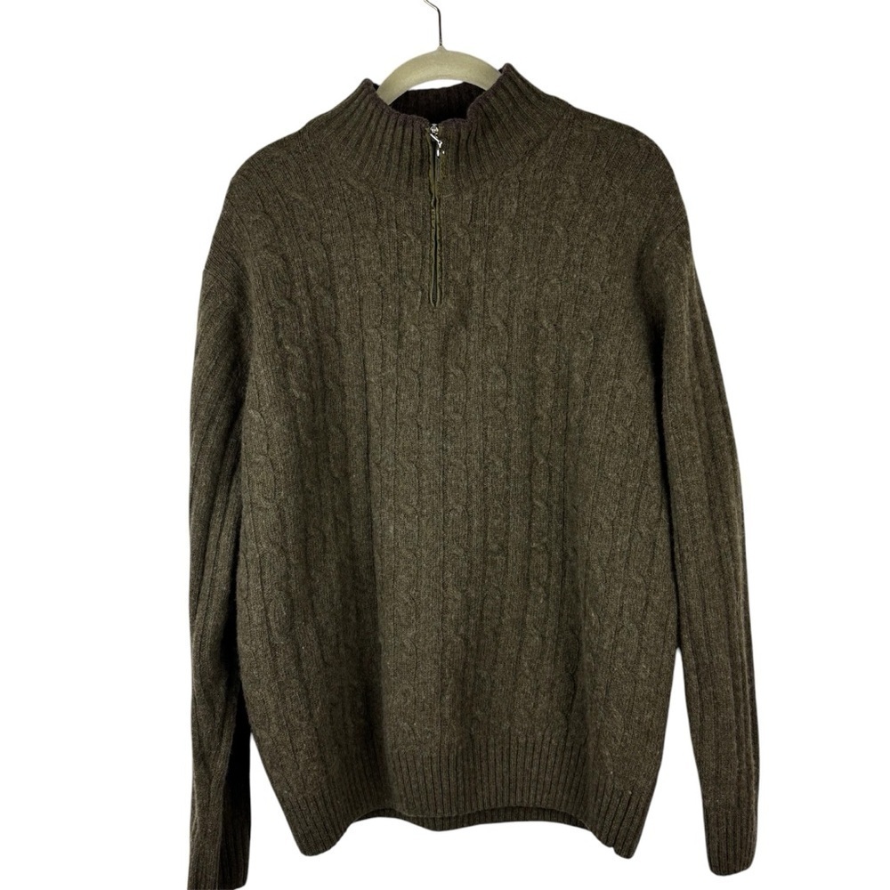 Daniele Blasi Wool blend 1/4 zip Men’s Sweater Brown Size L Preppy Collegiate